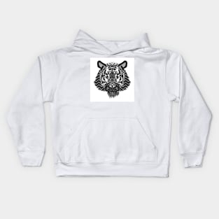 bengal tiger ecopop on artic pattern Kids Hoodie